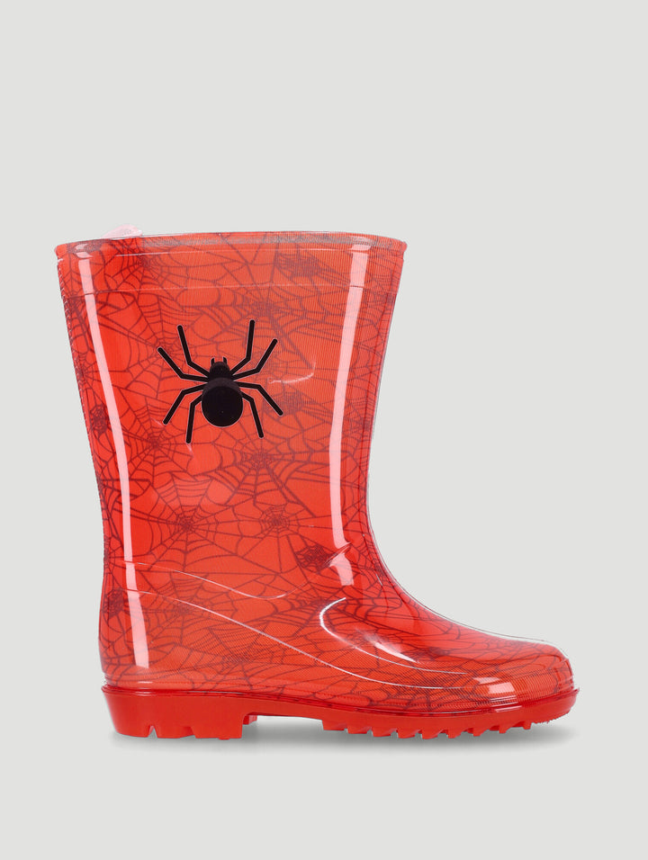 Pre-Boys Spiderweb Wellington Boot - Red