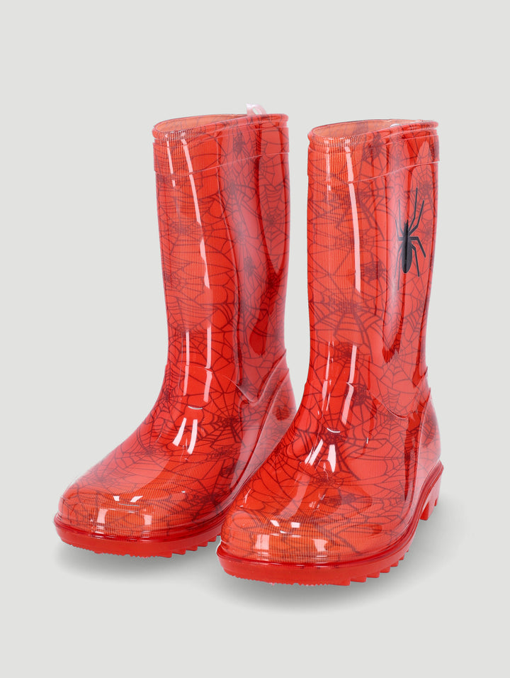 Pre-Boys Spiderweb Wellington Boot - Red