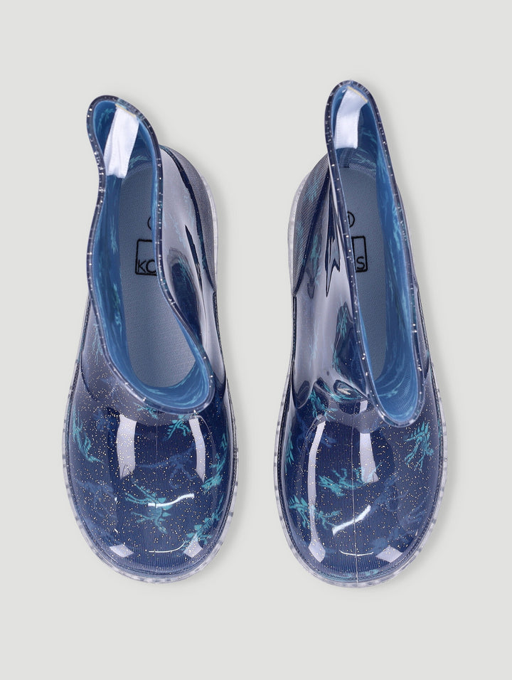 Pre-Boys Dino Lightup Wellington Boots - Navy