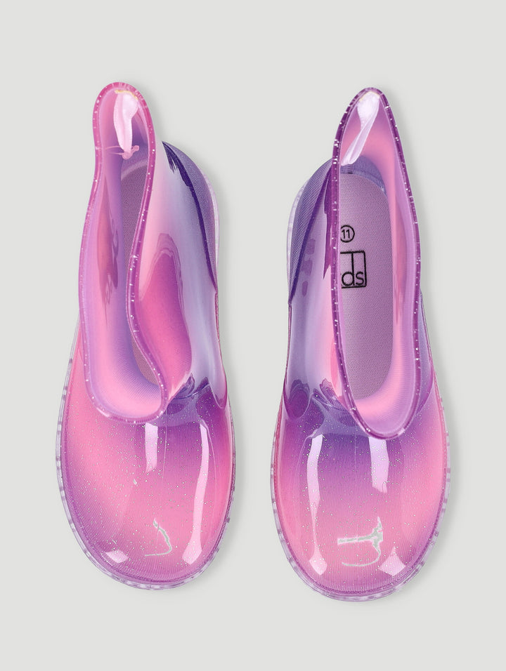 Pre-Girls Light-Up Wellington Boots - Lilac