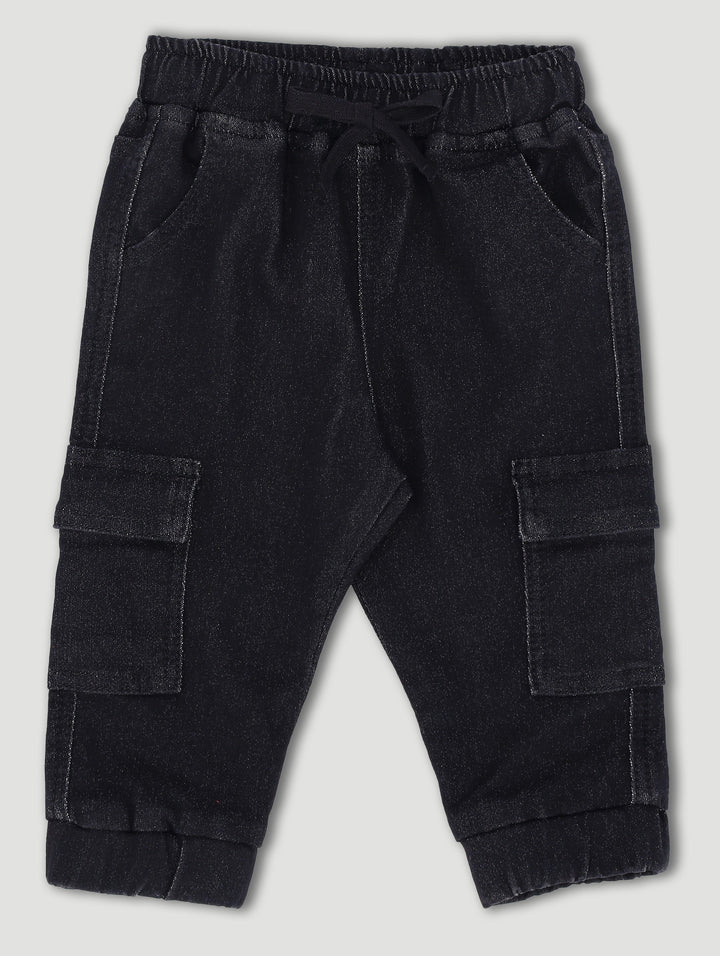 Baby Boys Knit Denim - Black Acid Wash