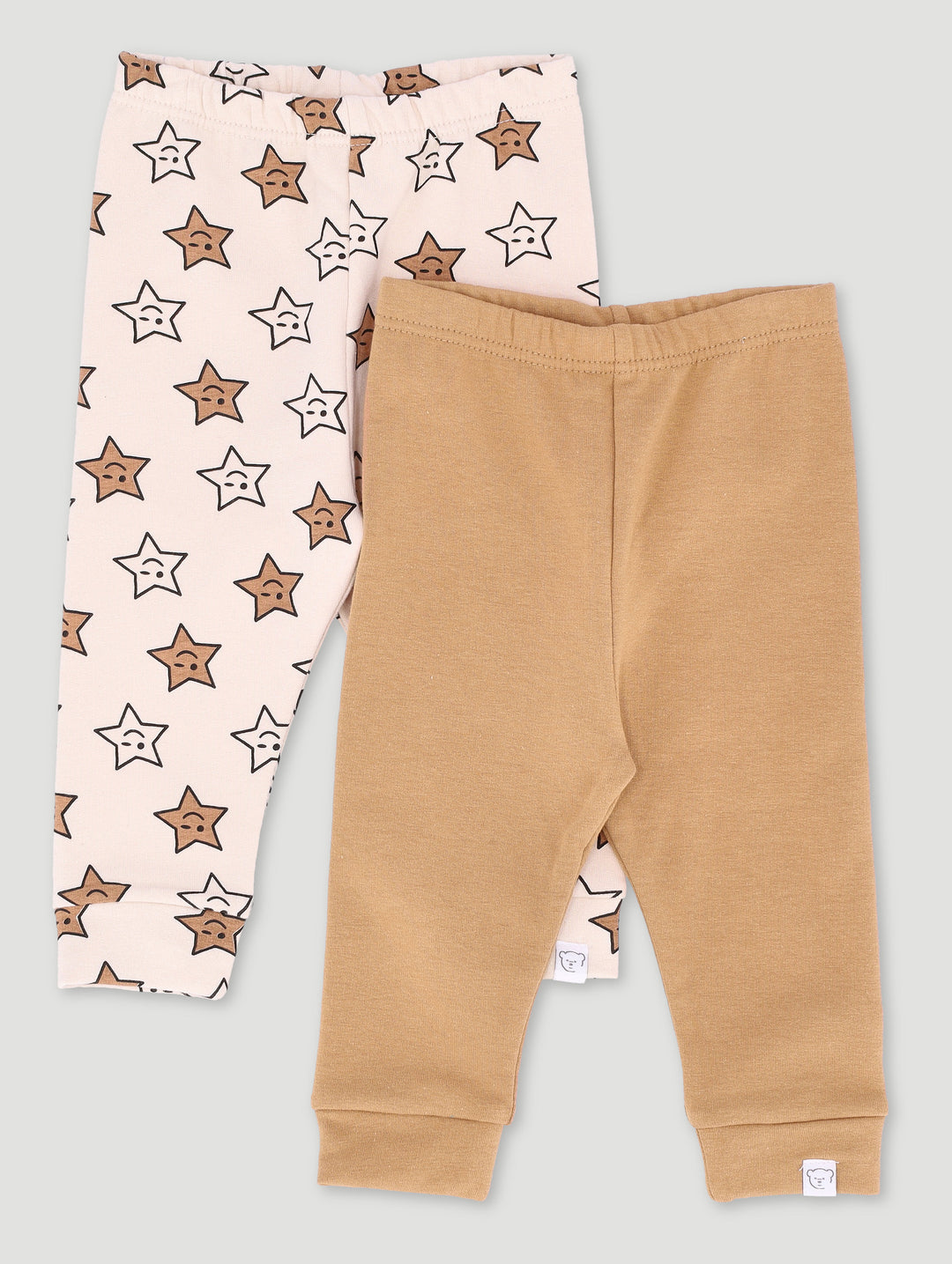 Baby Boys 2 Pack Leggings - Apricot