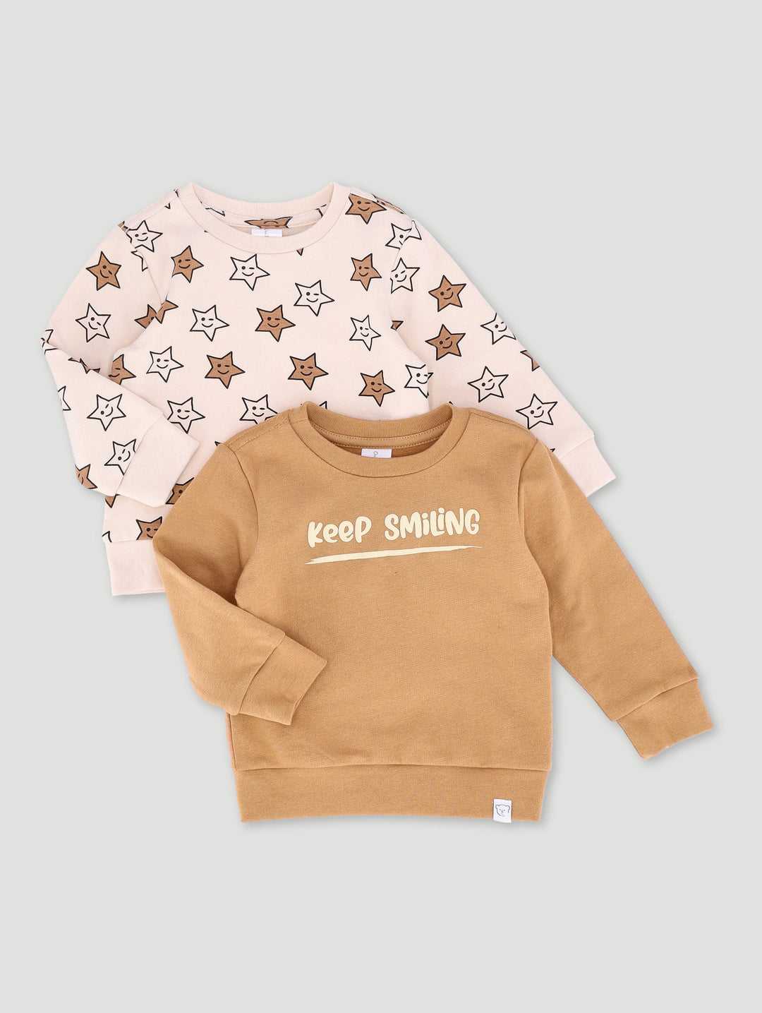 Baby Boys 2 Pack Brushed Fleece Top - Apricot