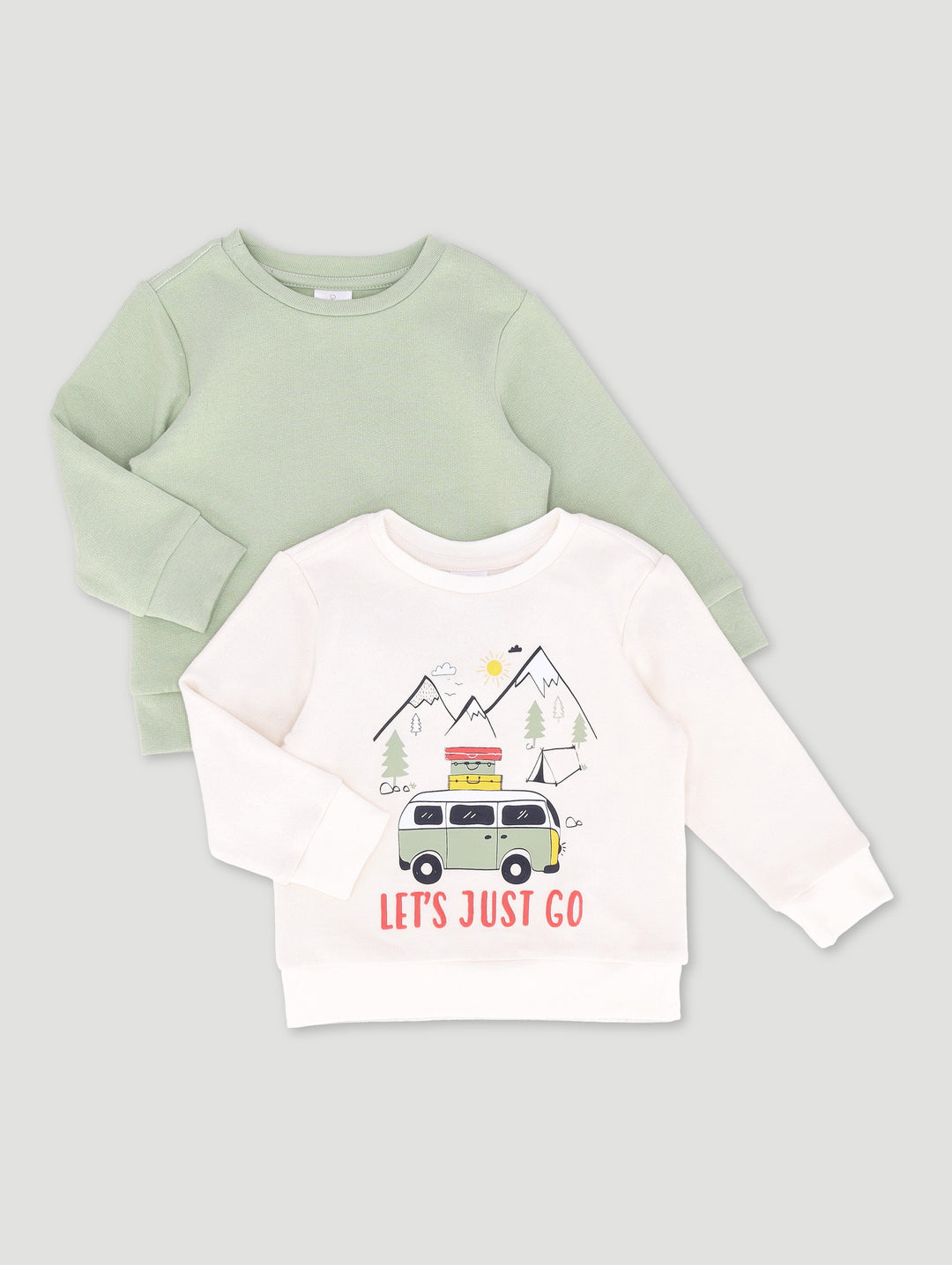 Baby Boys 2 Pack Brushed Fleece Top - Fatigue