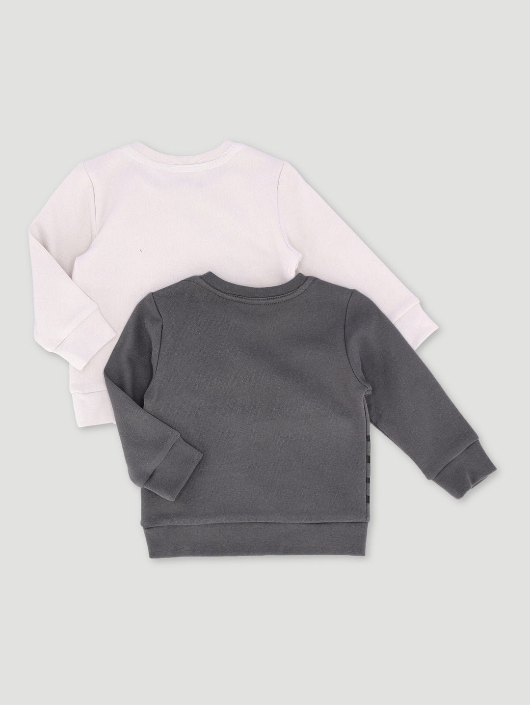 Baby Boys 2 Pack Stripe Lion Brushed Fleece Top - Grey