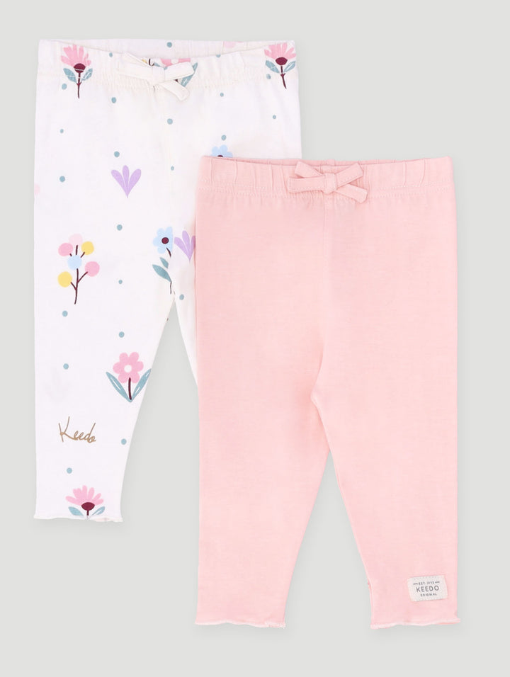 Keedo Baby Girls 2 Pack Floral Legging - Multi