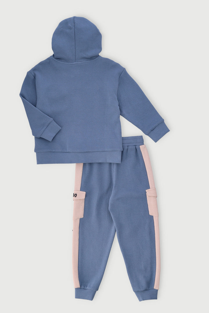 Keedo Pre-Boys Waffle Colour Block Track Set - Blue