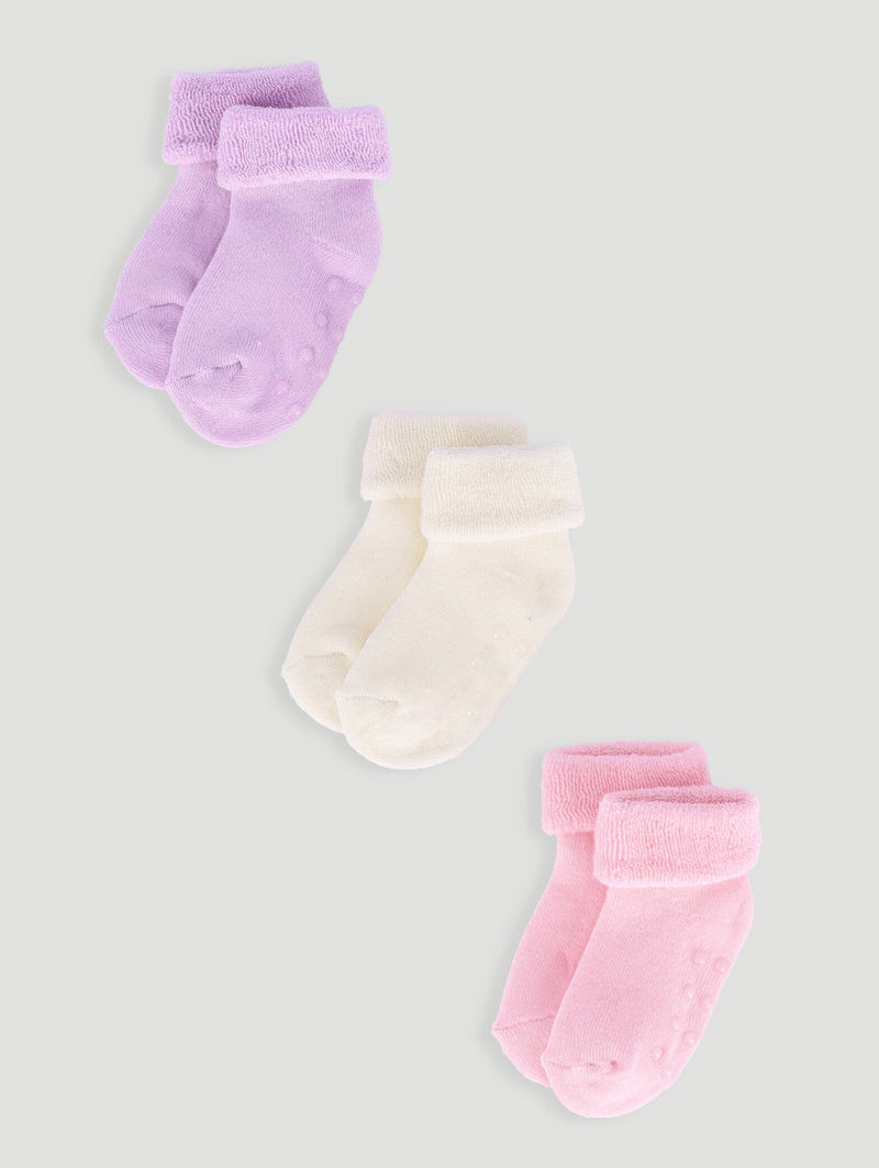 Keedo Baby Girls 3 Pack Towelling Socks