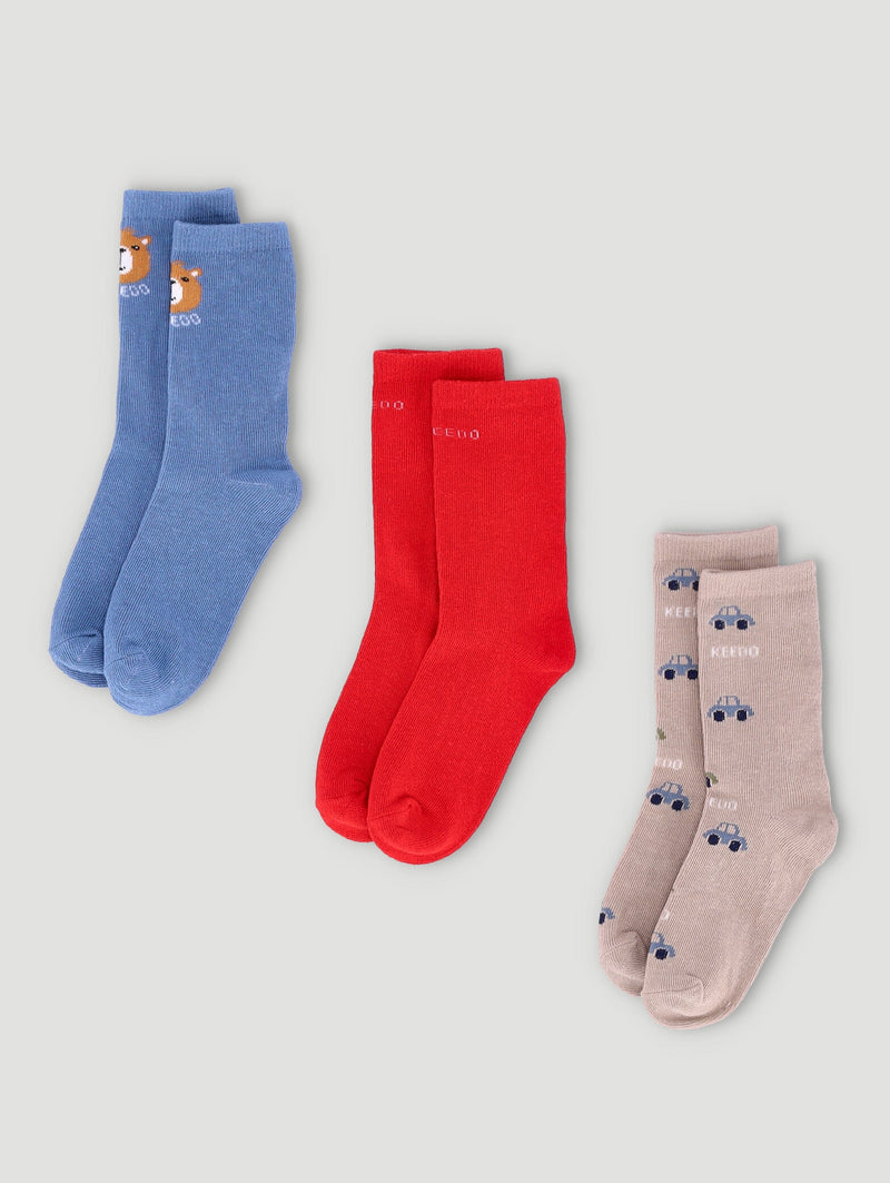 Keedo Boys 3 Pack Car Socks