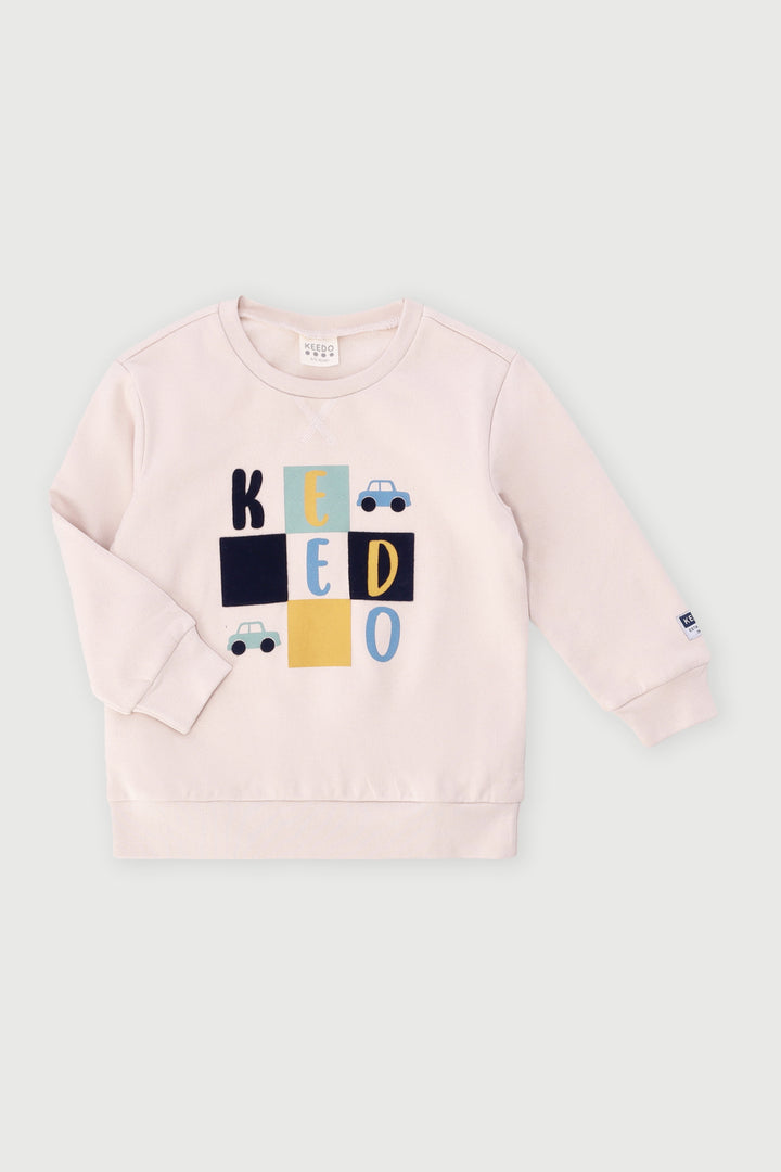 Keedo Boys Logo Sweat Top - Beige