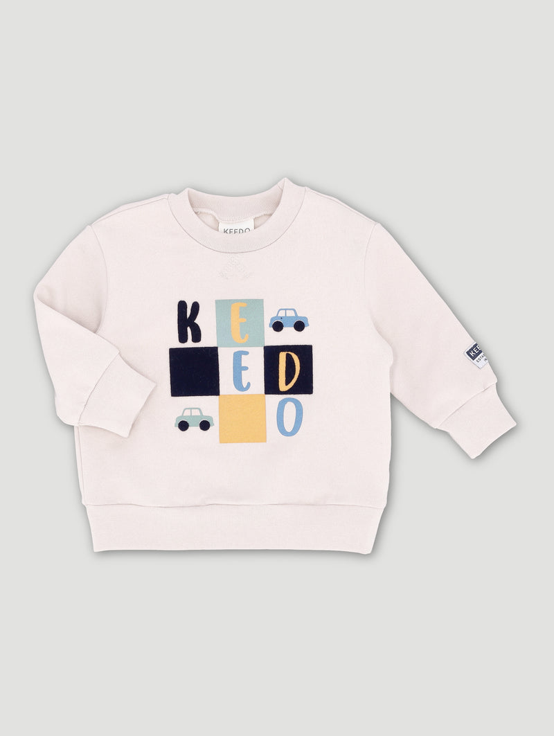 Baby Boys Logo Sweat Top - Sand