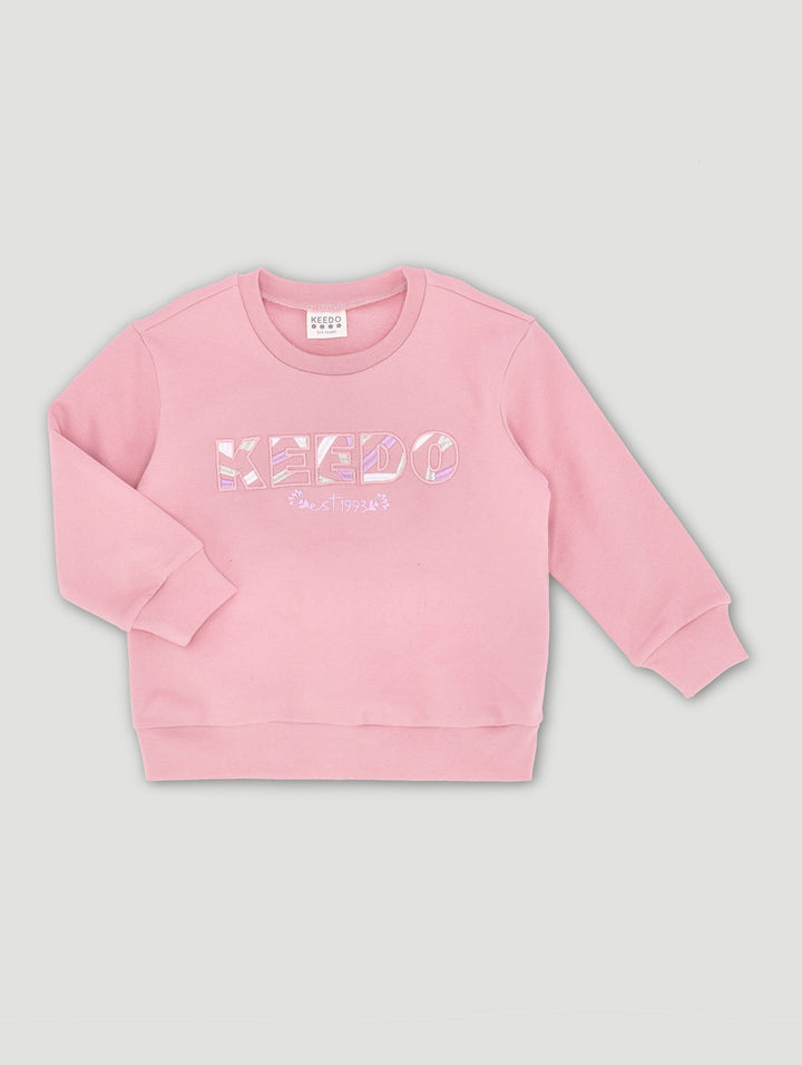 Keedo Girls Pink Logo Sweat Top