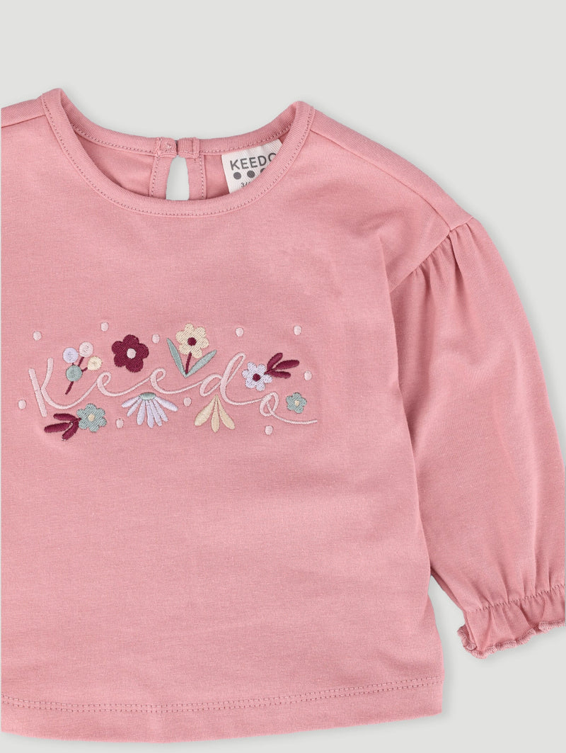 Keedo Baby Girls Floral Long Sleeve Cotton Lycra Tee