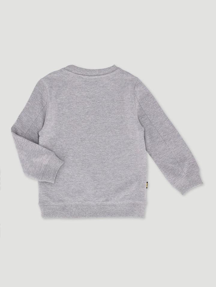 Pre-Boys Long Sleeve Landscape Crew Top - Grey