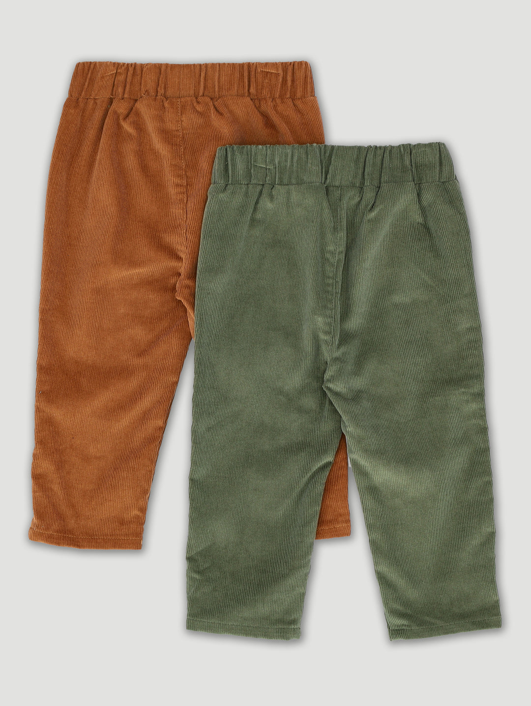 Baby Boys 2 Pack Corduroy Bottoms - Olive/Brown