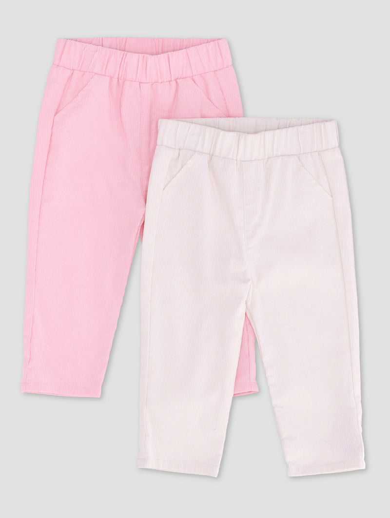 Baby Girls 2 Pack Corduroy Bottoms - Multi
