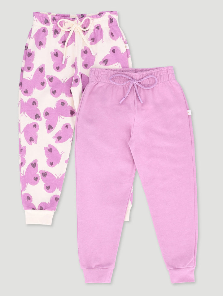 Baby Girls 2 Pack Butterfly Jogger - Light Pink