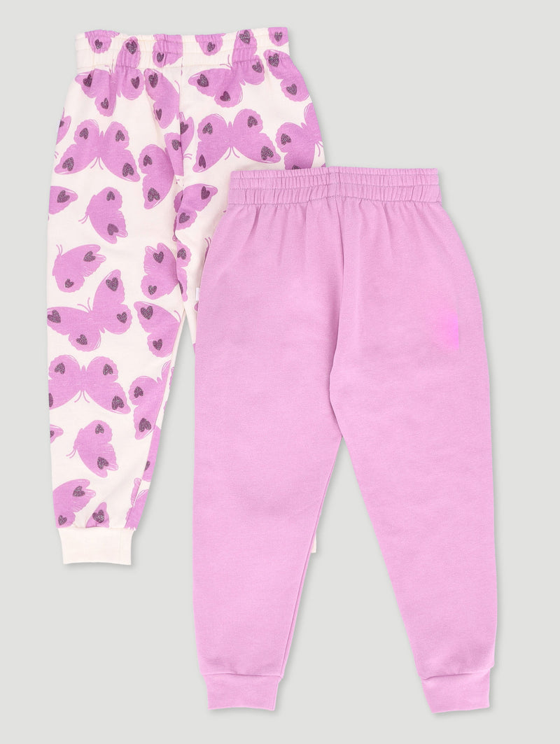 Baby Girls 2 Pack Butterfly Jogger - Light Pink