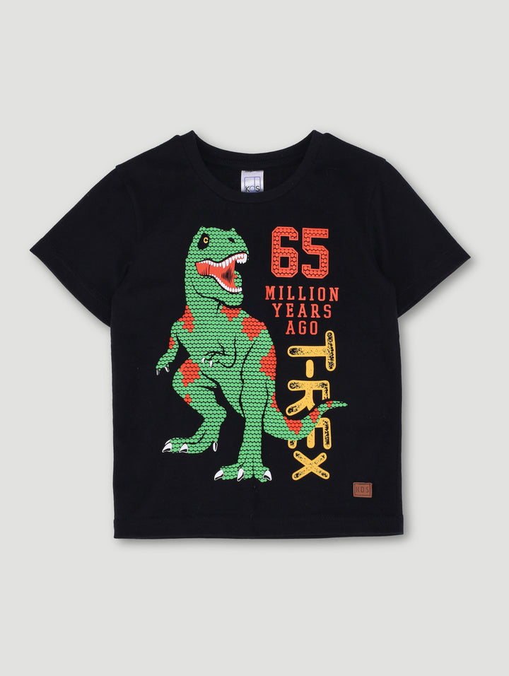 Pre-Boys Dino Tee - Black