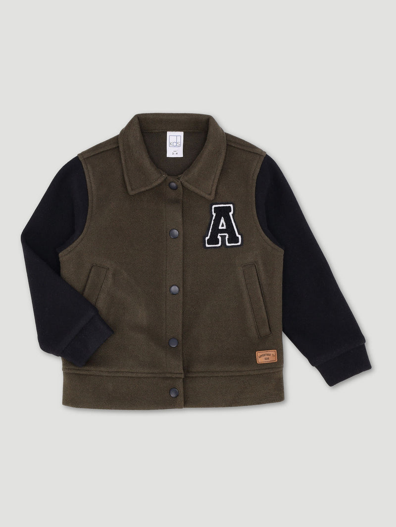 Pre-Boys Melton Bomber Jacket - Olive