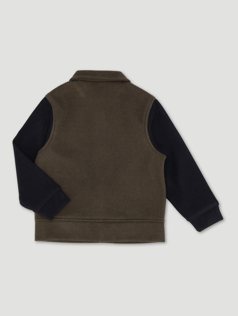 Pre-Boys Melton Bomber Jacket - Olive