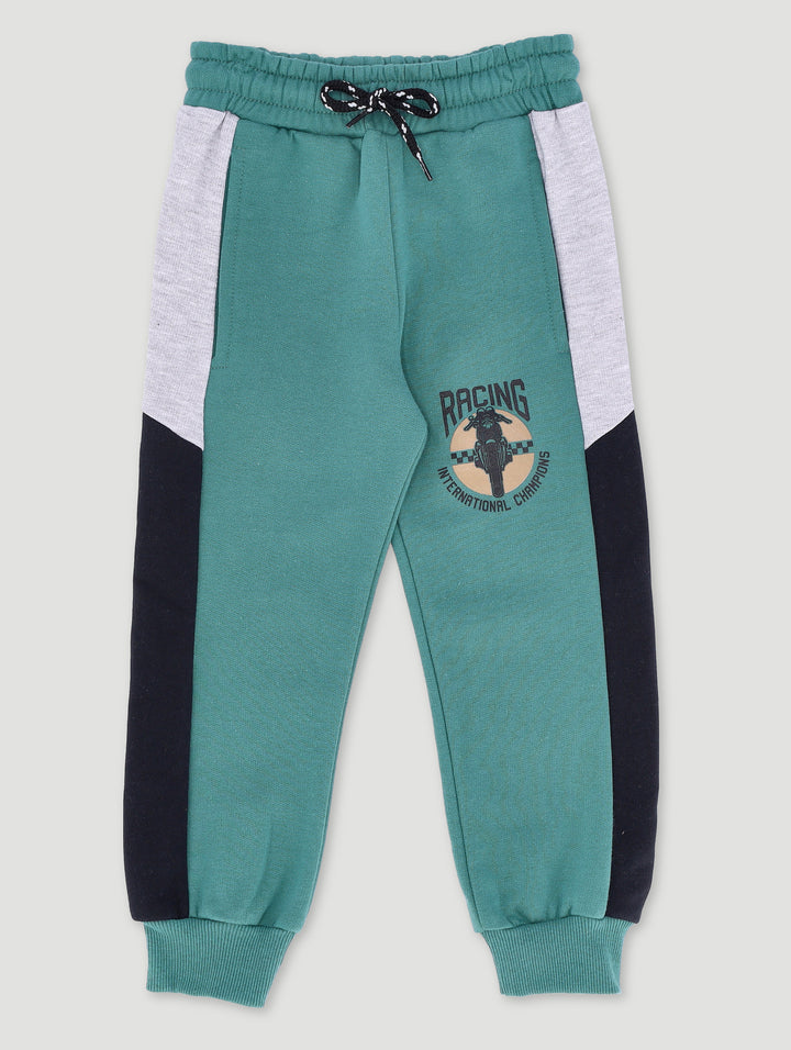 Pre-Boys Motorcycle Colourblock Jogger - Green/Blue
