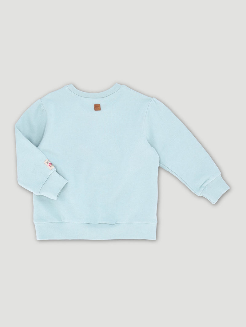 Keedo Girls Mint Logo Sweat Top with Embroidered Flower Details