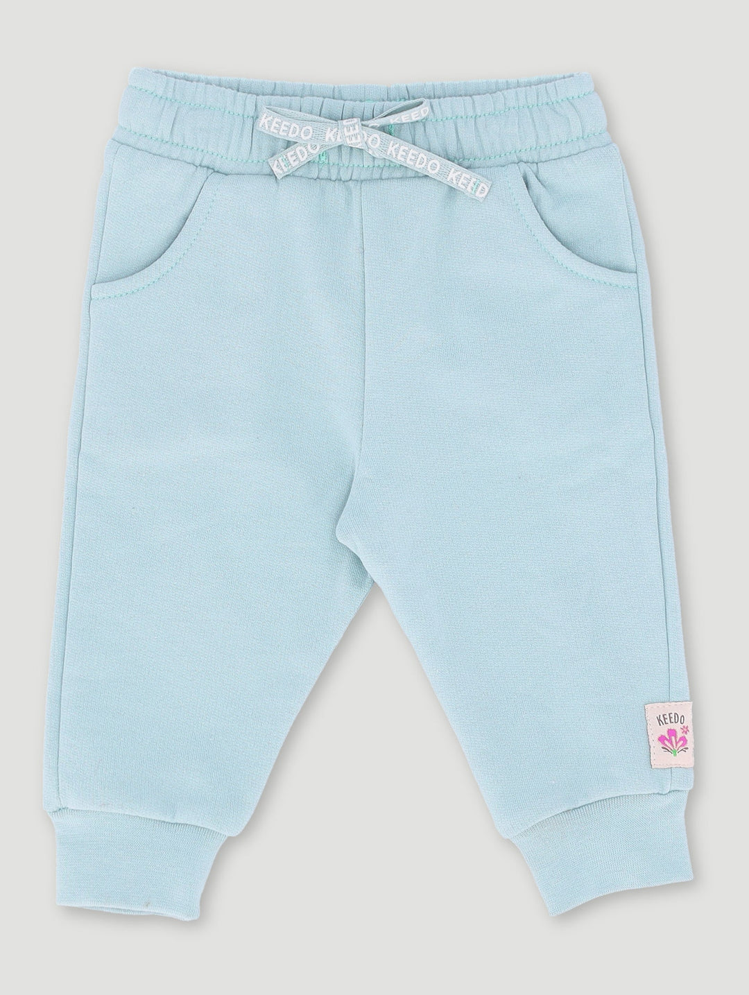 Keedo Baby Girls Mint Fleece Logo Jogger