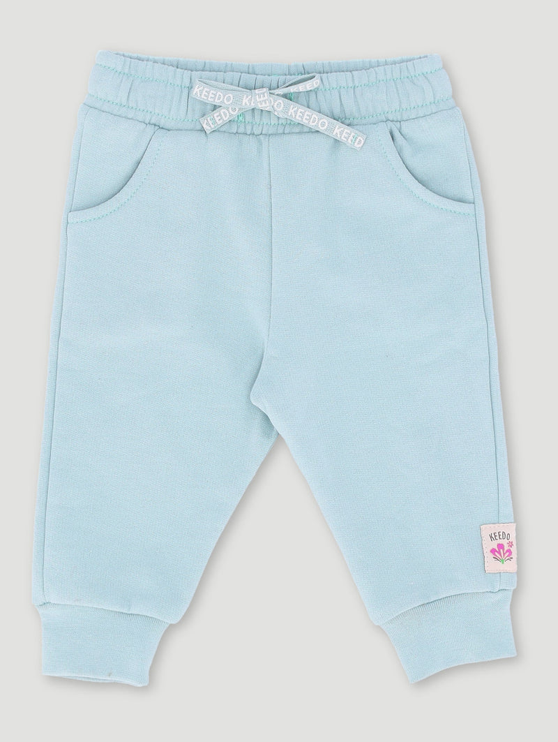 Keedo Baby Girls Mint Fleece Logo Jogger