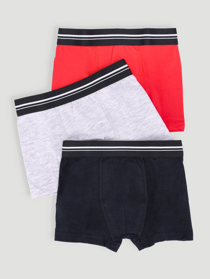 Pre-Boys 3 Pack Plain Boxers - Red