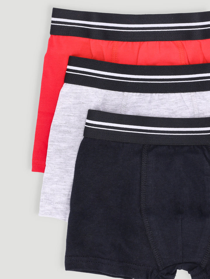 Pre-Boys 3 Pack Plain Boxers - Red