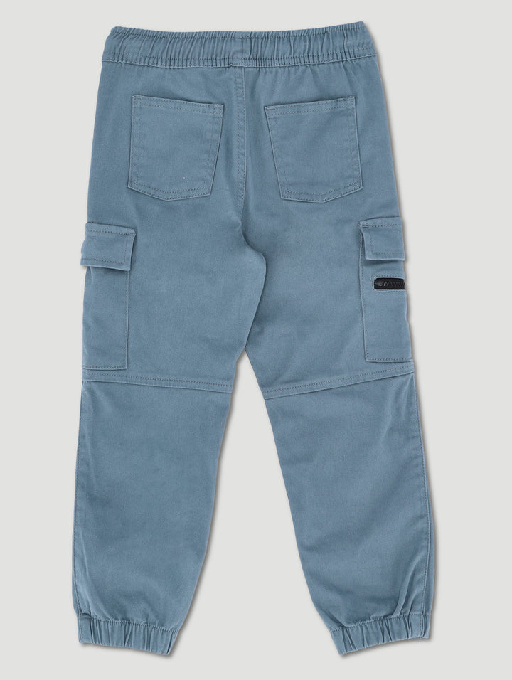 Pre-Boys Zip Detail Twill Jogger - Petrol