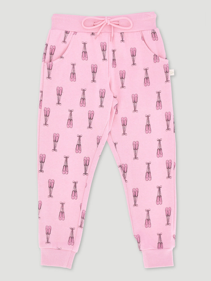 Pre-Girls Ballet Shoes Print Jogger - Pink