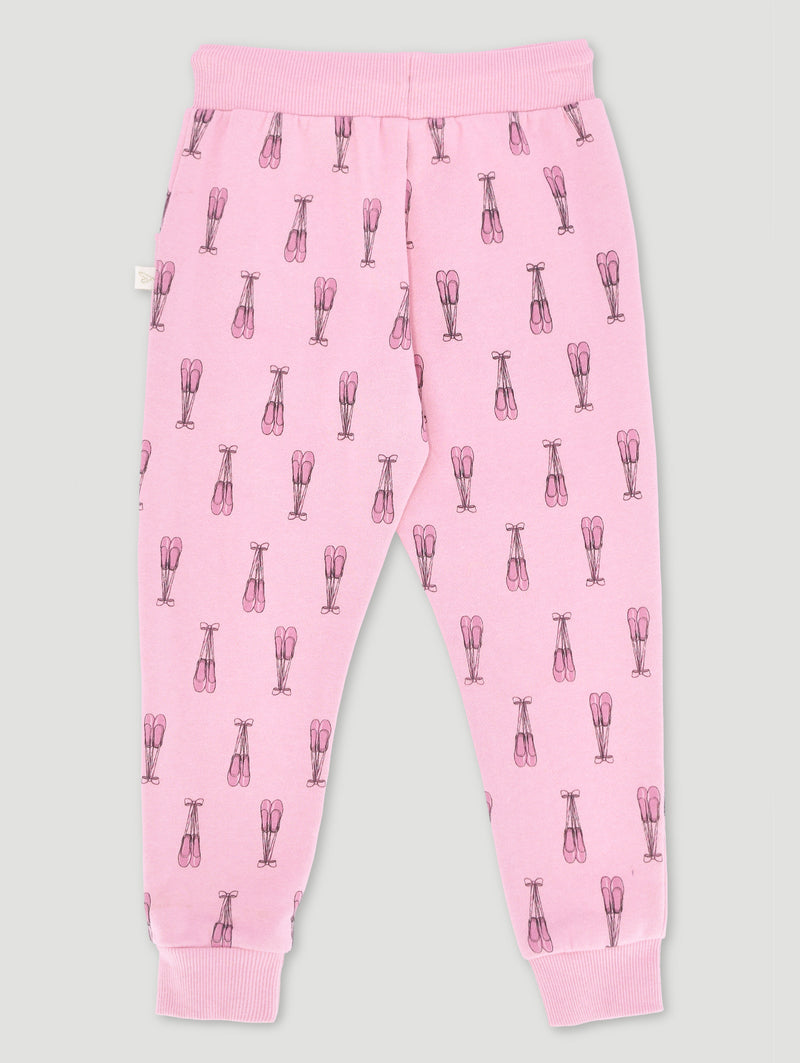 Pre-Girls Ballet Shoes Print Jogger - Pink