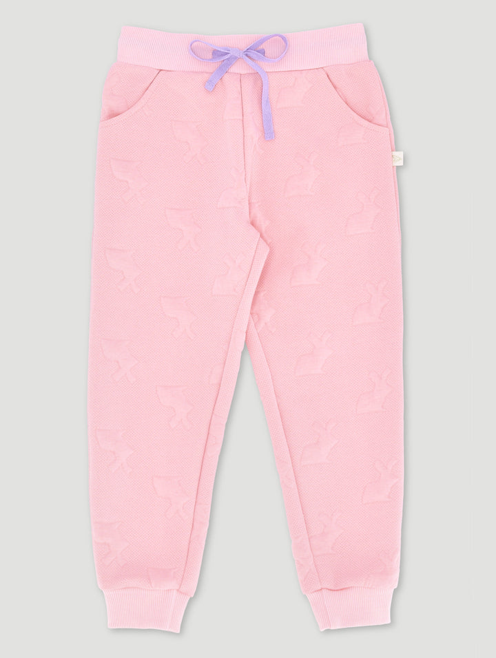 Pre-Girls Emboss Bunny Jogger - Pink