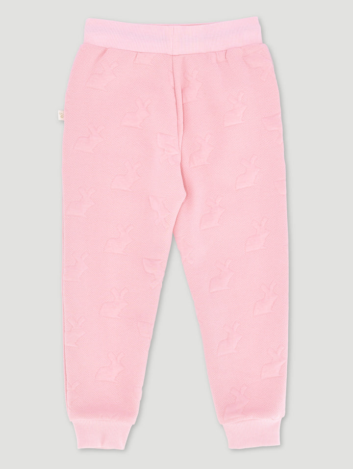 Pre-Girls Emboss Bunny Jogger - Pink