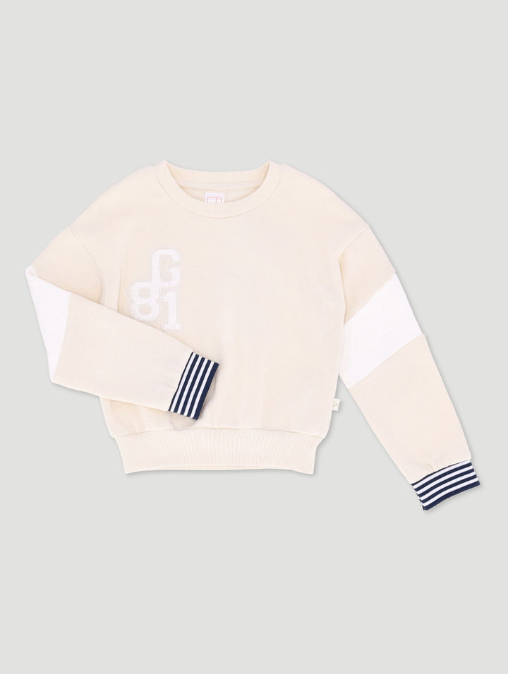 Pre-Girls Sporty Colourblock Track Top - Stone