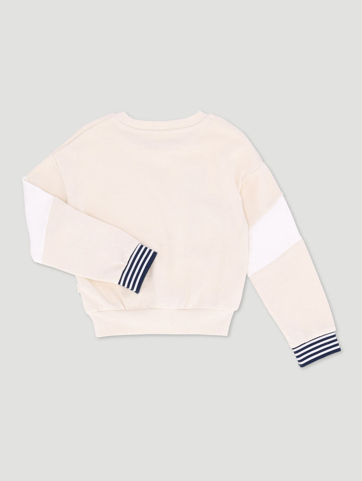 Pre-Girls Sporty Colourblock Track Top - Stone