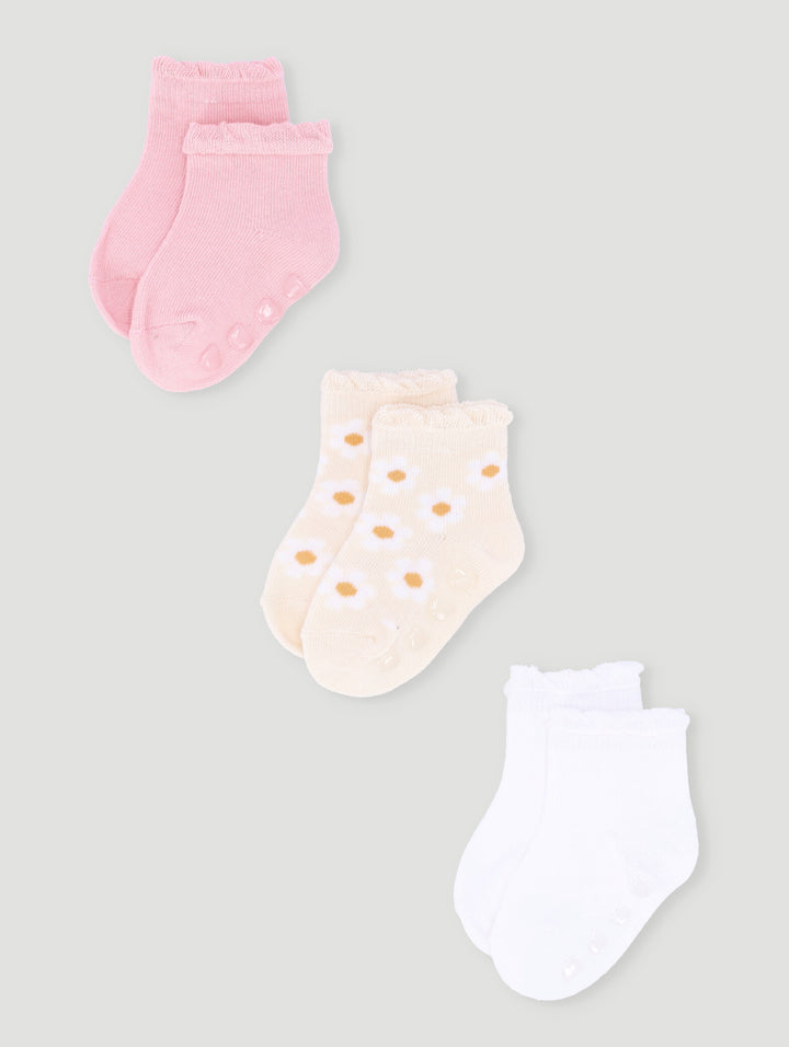 Baby Girls 3 Pack Ruffled Socks - Multi
