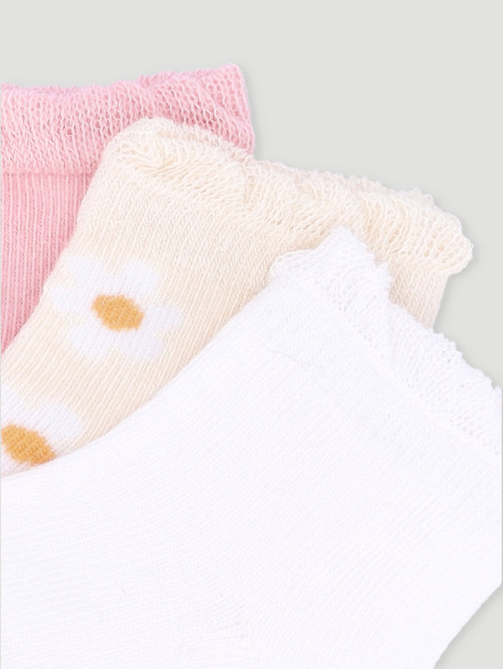 Baby Girls 3 Pack Ruffled Socks - Multi