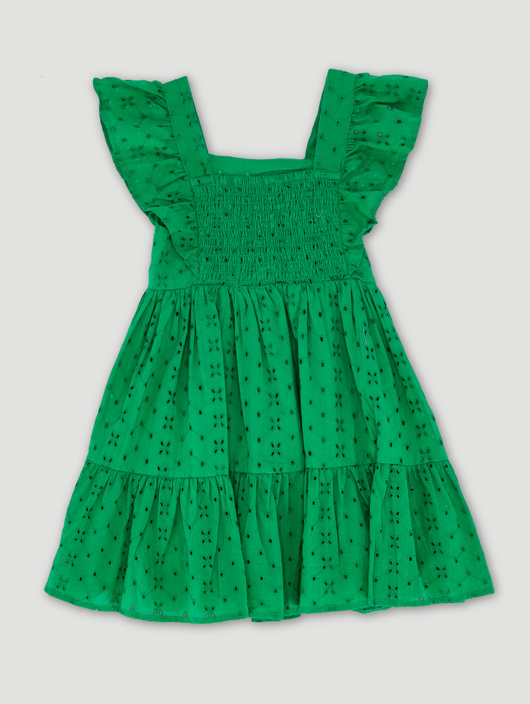 Pre-Girls Anglaise Dress - Green