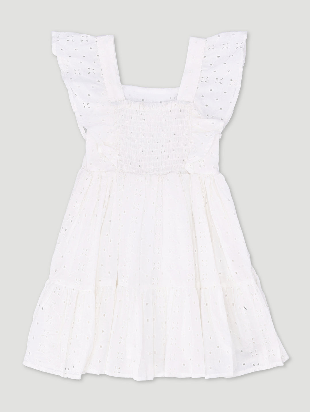 Pre-Girls Anglaise Dress - White