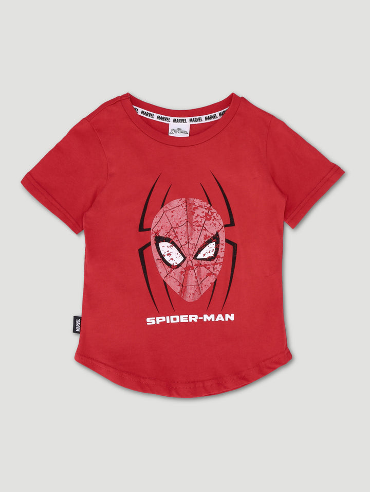 Pre-Boys Spiderman Foil Tee - Red
