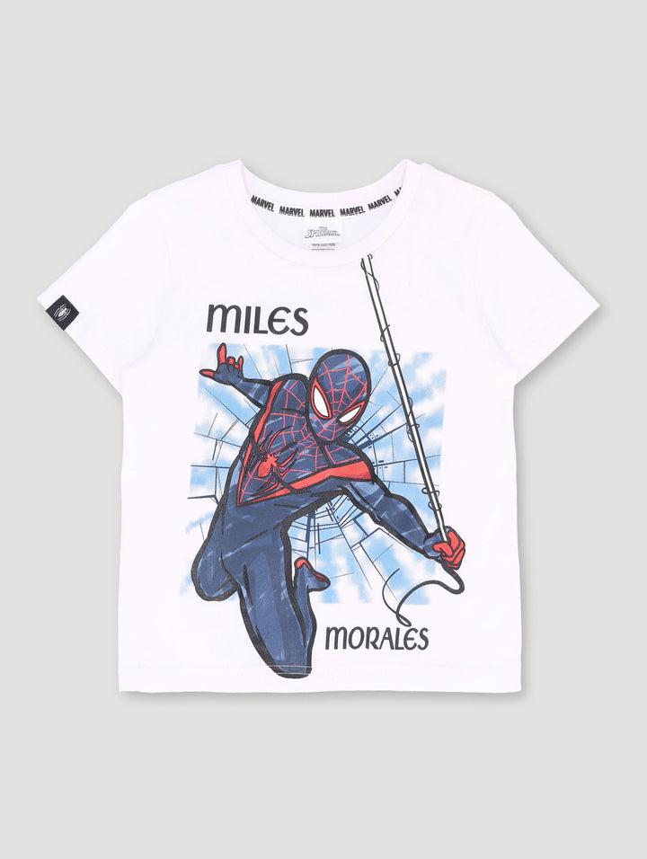 Pre-Boys Miles Morales Tee - White