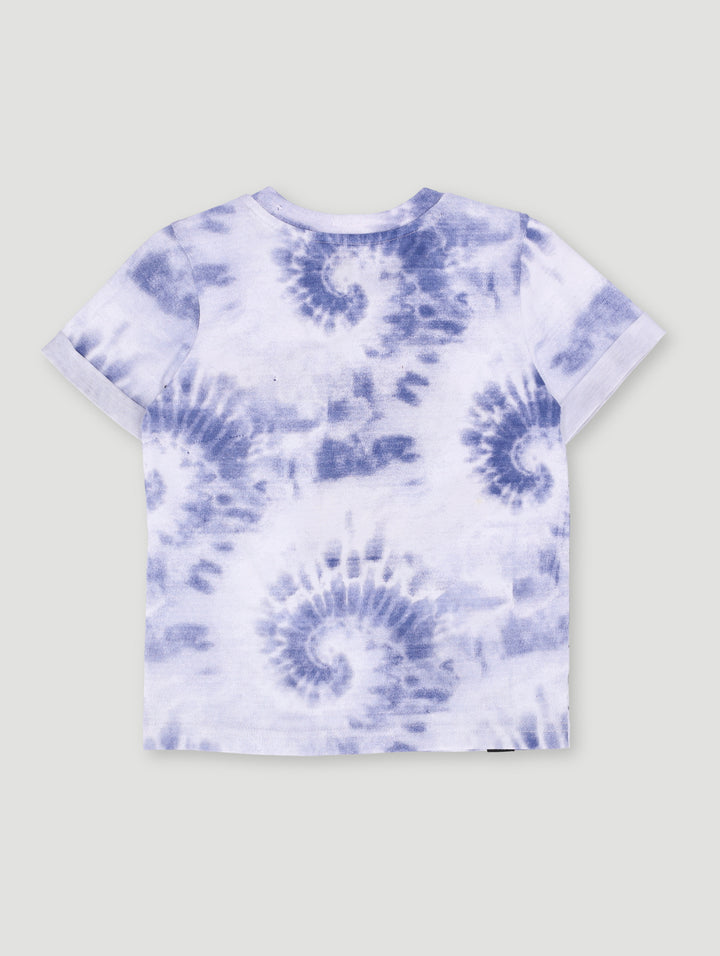 Pre-Boys Spiderman Tie Dye Tee - Blue/White