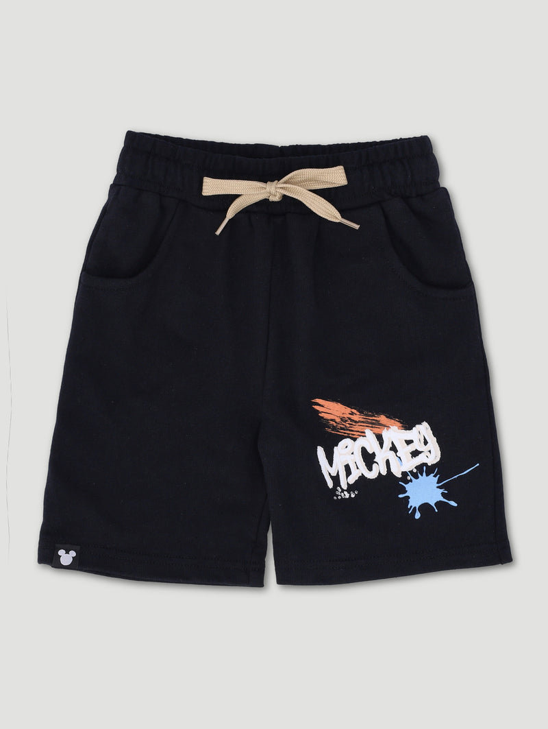 Pre-Boys Mickey Graffiti Short - Black