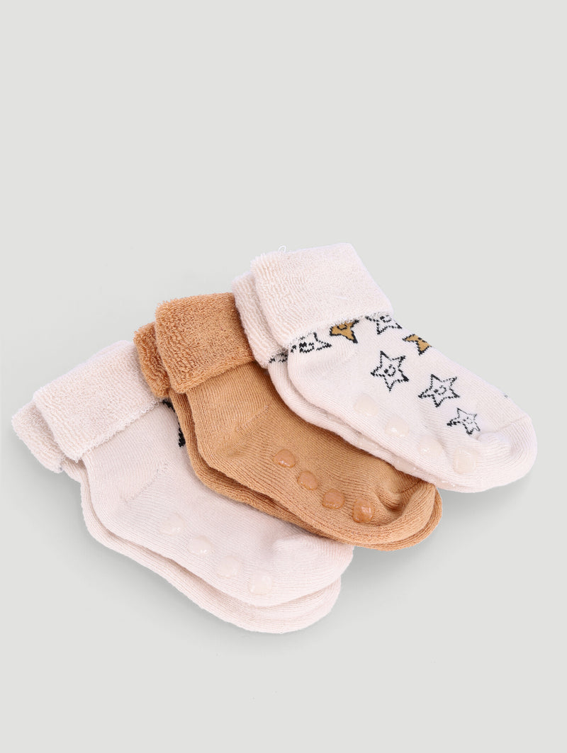 Baby Boys 3 Pack Stars Towelling Socks - Multi