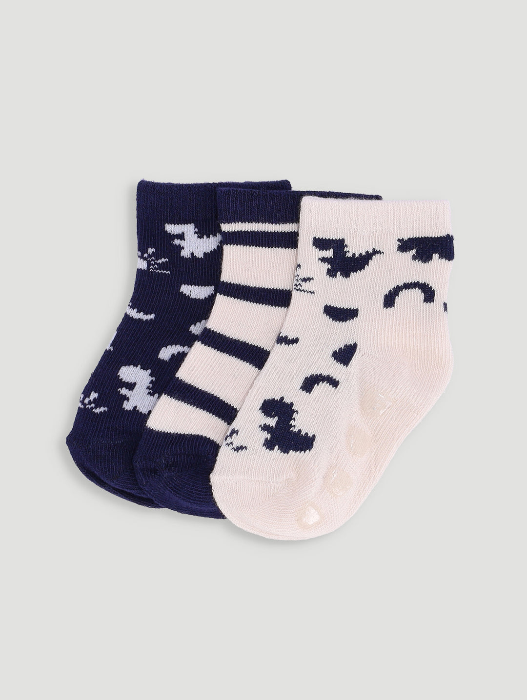 Baby Boys 3 Pack Dino Cotton Socks - Multi