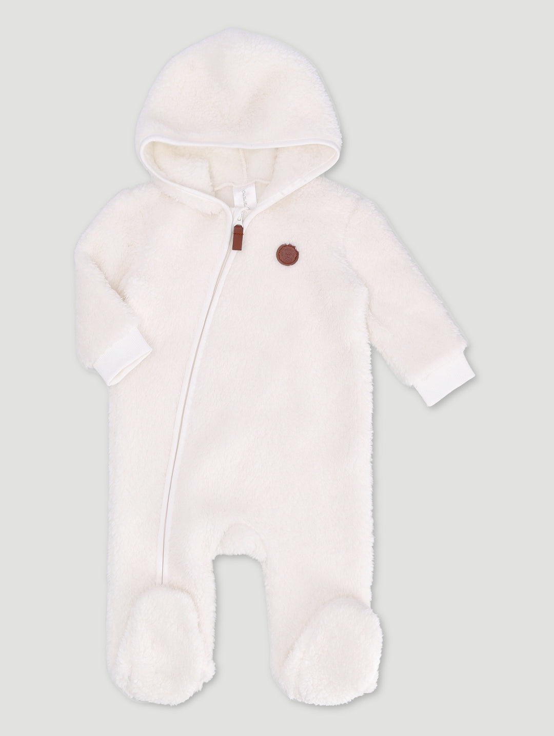 Baby Boys Sherpa Sleepsuit - Light Stone