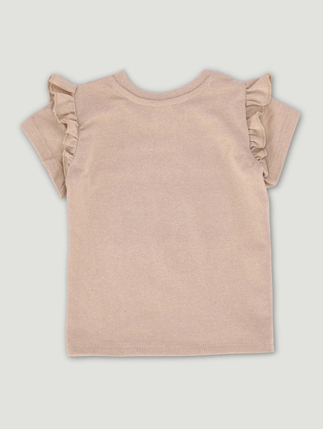 Baby Girls Small Hearts Glitter Print Tee - Stone